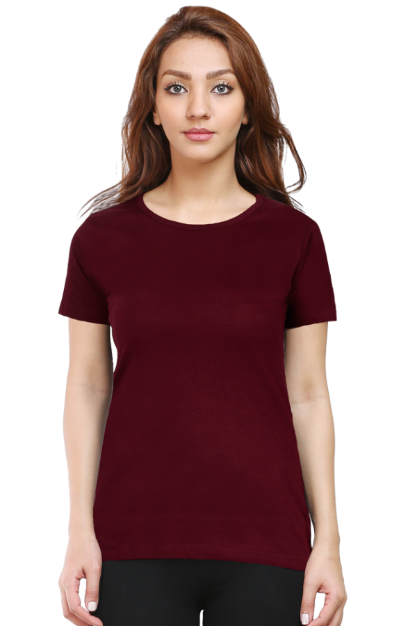 Women’s Round Neck Plain Half Sleeve Tshirt Eco Tones