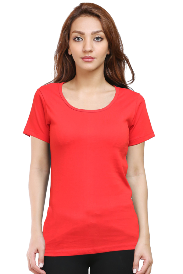 Women’s Round Neck Plain Half Sleeve Tshirt Eco Tones - Image 2