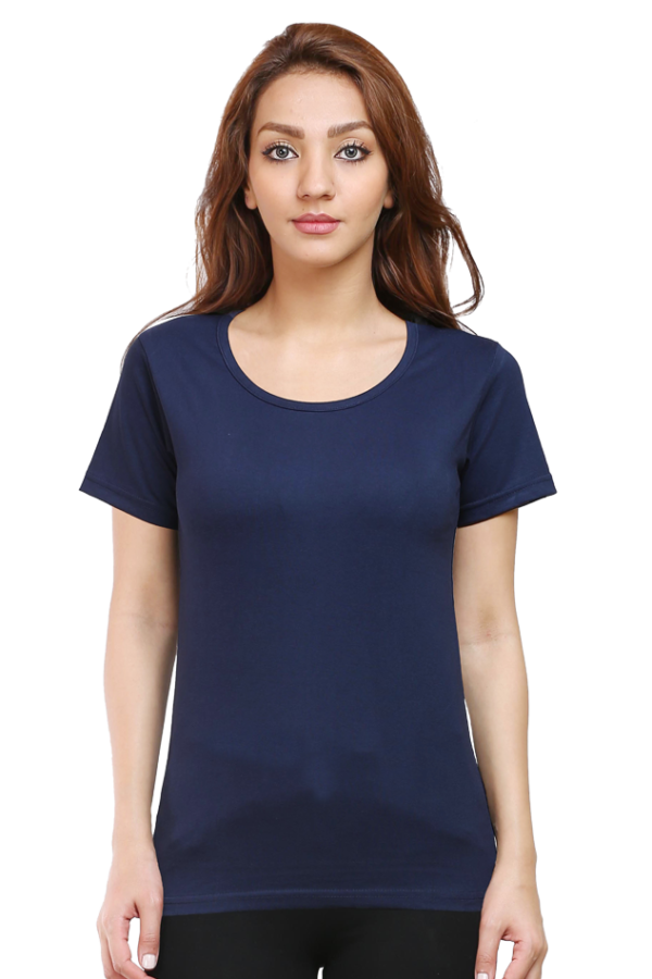 Women’s Round Neck Plain Half Sleeve Tshirt Eco Tones - Image 6