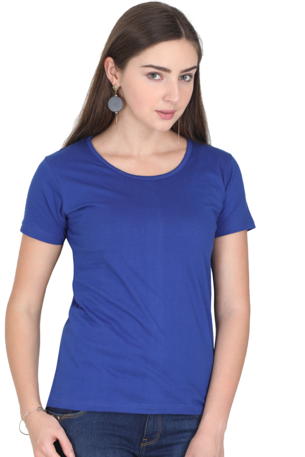 Women’s Round Neck Plain Half Sleeve Tshirt Eco Tones - Image 3