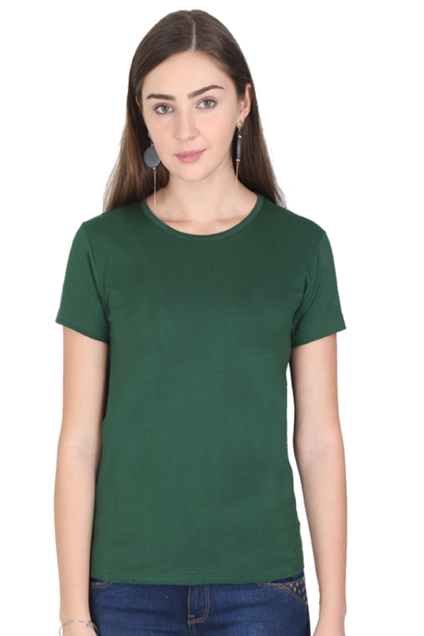 Women’s Round Neck Plain Half Sleeve Tshirt Eco Tones - Image 4